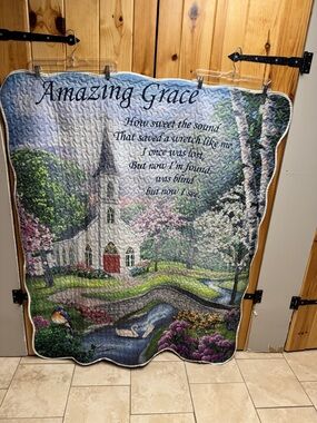 Amazing Grace Scenic Quilted Wall Hanging - Church Landscape